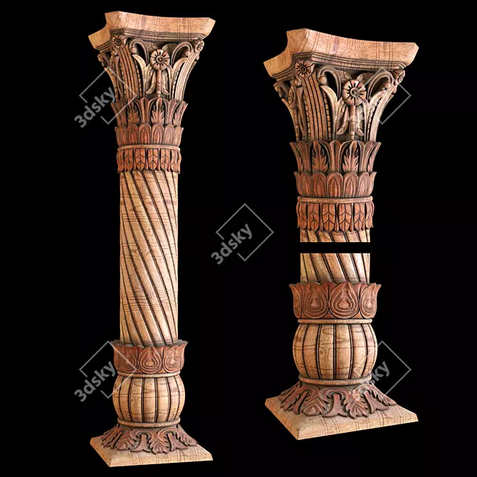 Ornate East Column Facades Kit 3D model image 14