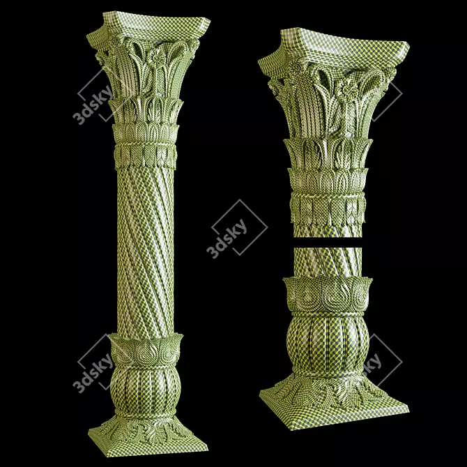 Ornate East Column Facades Kit 3D model image 5