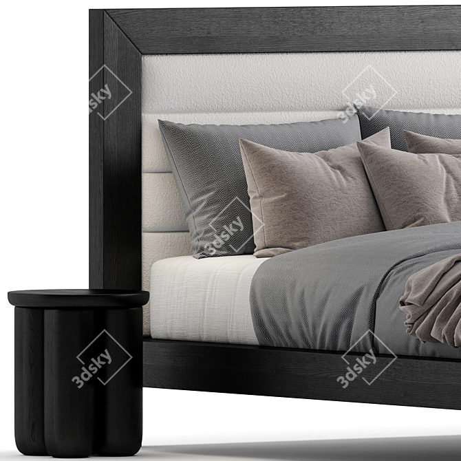 Sleek Carlin Platform Bed 3D model image 2