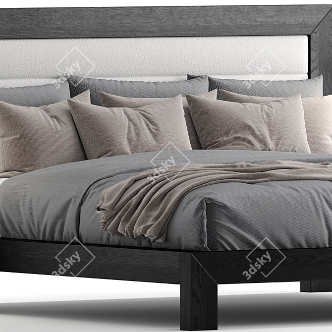 Sleek Carlin Platform Bed 3D model image 5