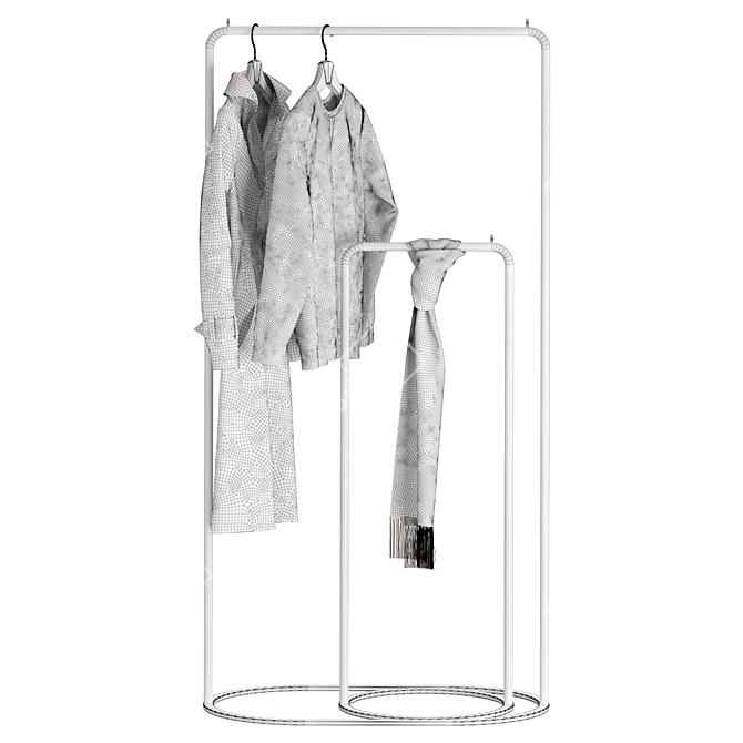 O&O Clothes Rack: Black, Modern 3D model image 3