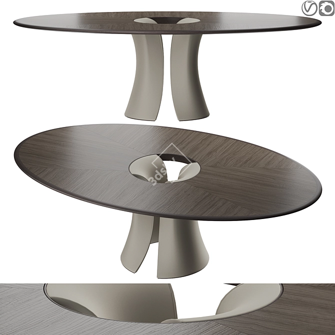 Modern Geometric Design Dining Table 3D model image 1