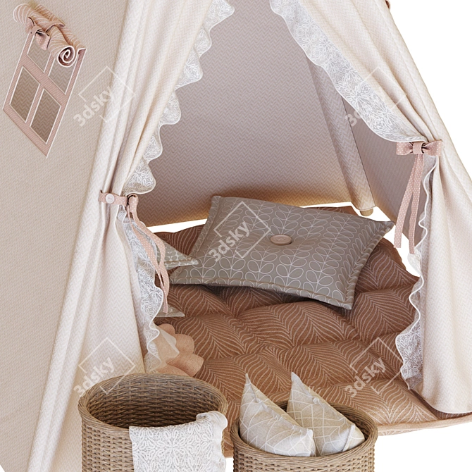 Kid's Teepee Room Decor Kit 3D model image 5