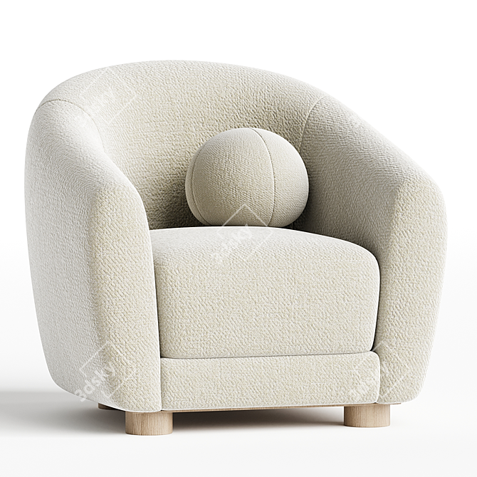  Luxe Leather Djo Armchair 3D model image 1