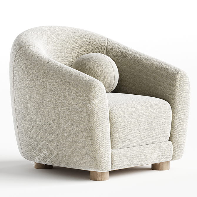  Luxe Leather Djo Armchair 3D model image 2