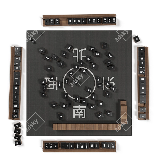 Traditional Mahjong Game Set 3D model image 1