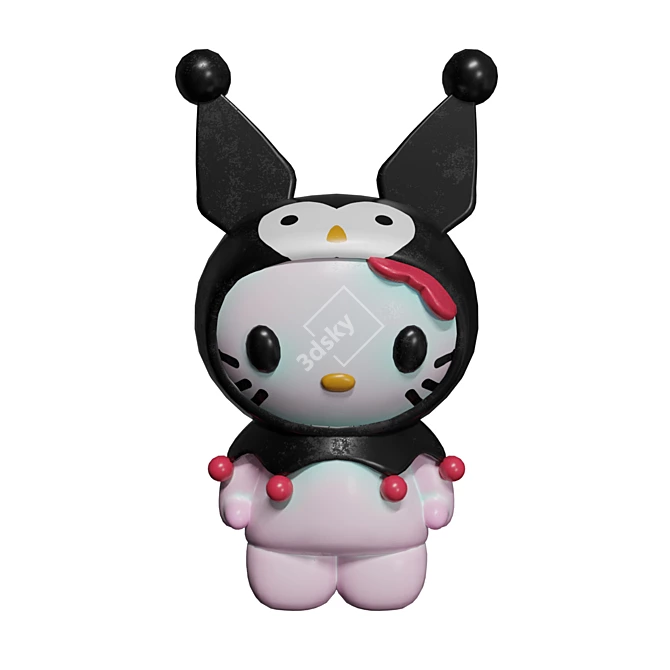 Skull-Eared Kuromi Imp Plush 3D model image 1