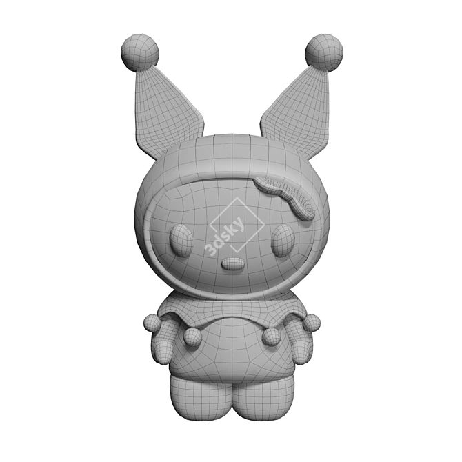 Skull-Eared Kuromi Imp Plush 3D model image 2