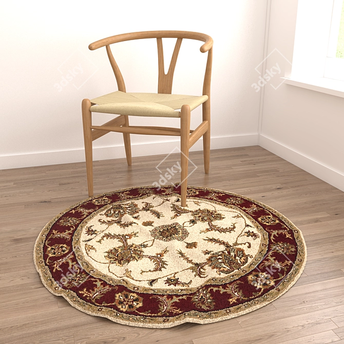 Round Rug Set with Variants 3D model image 2