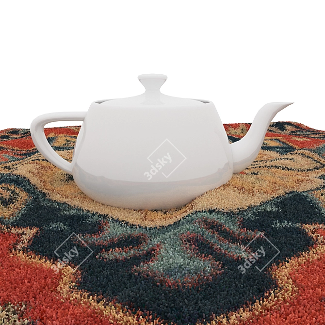 Round Rug Set with Variants 3D model image 5