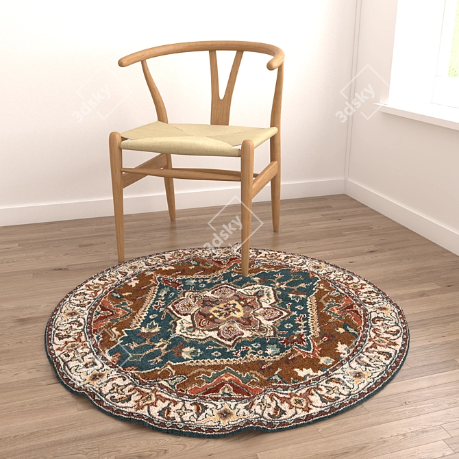 Round Rug Set with Variants 3D model image 6