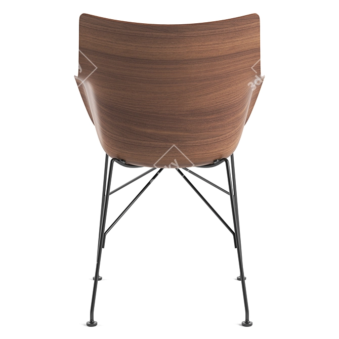 Modern Kartell Q/Wood Chair 3D model image 4