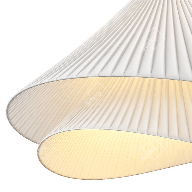 White Pendant Fabric Lampshade 3D model image 4