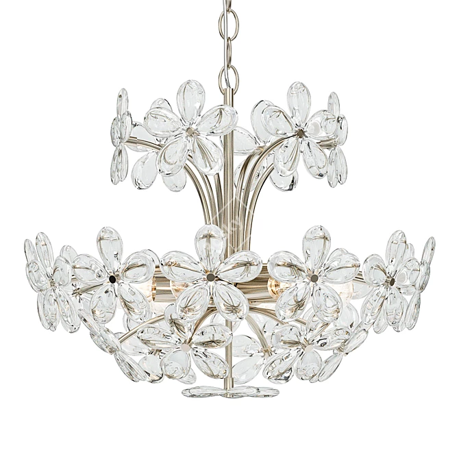 Elegant Crystal Flower Chandelier 3D model image 1