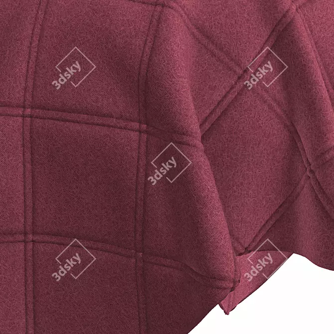 Title: Luxurious Stitched Velvet Fabric 3D model image 2