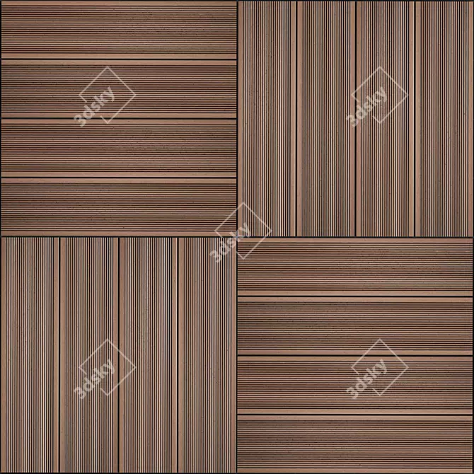 Terrace Tiles: 100x400 mm Dimensions 3D model image 2