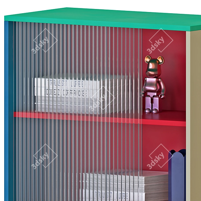 Modern Tall Colorful Cabinet Furniture 3D model image 3