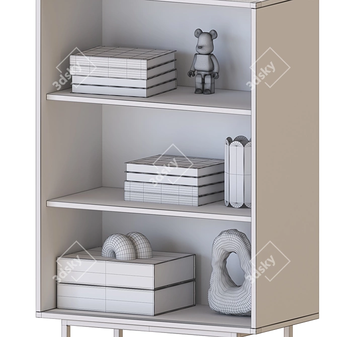 Modern Tall Colorful Cabinet Furniture 3D model image 5