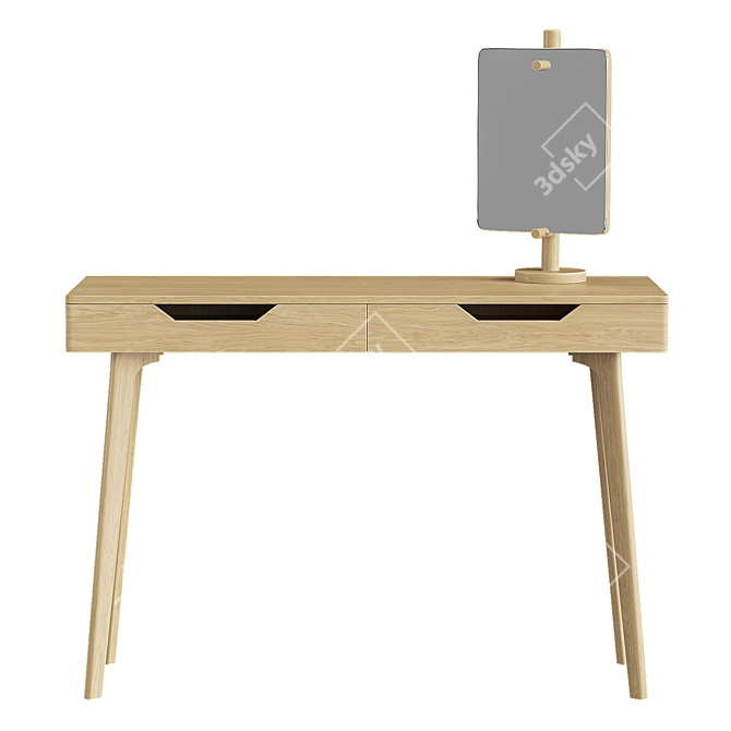 Elva Vanity Table Oak Cream 3D model image 3