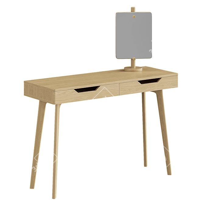 Elva Vanity Table Oak Cream 3D model image 4