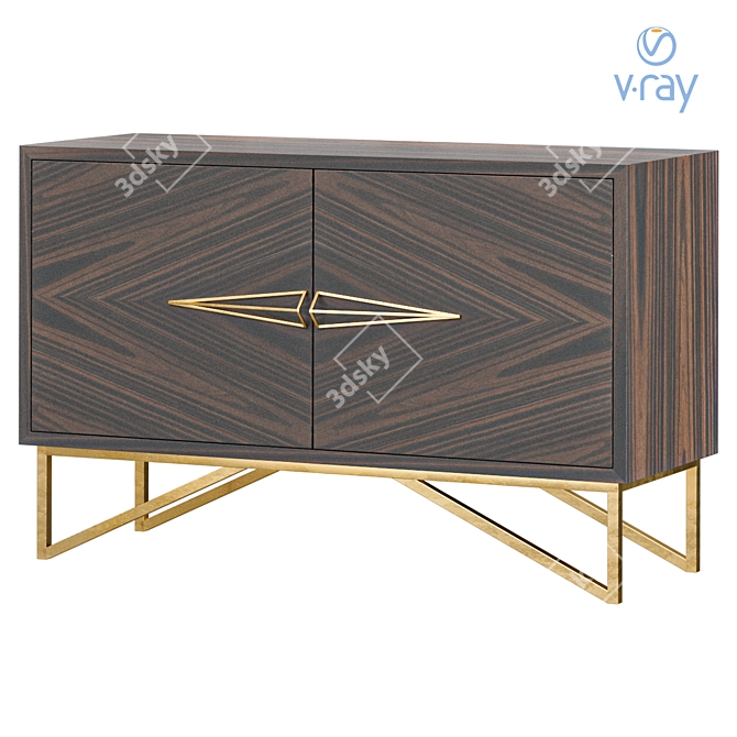 Melange Aveline Buffet Console 3D model image 1