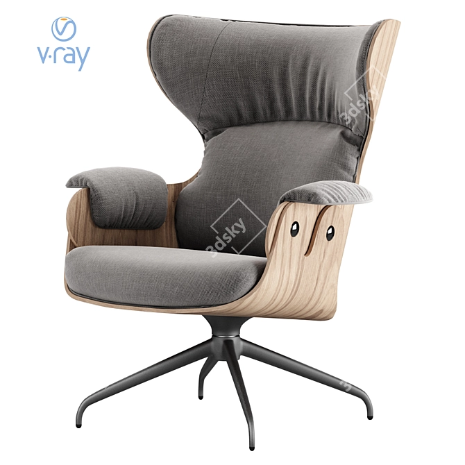 Lounger Chair with Ottoman Set 3D model image 1