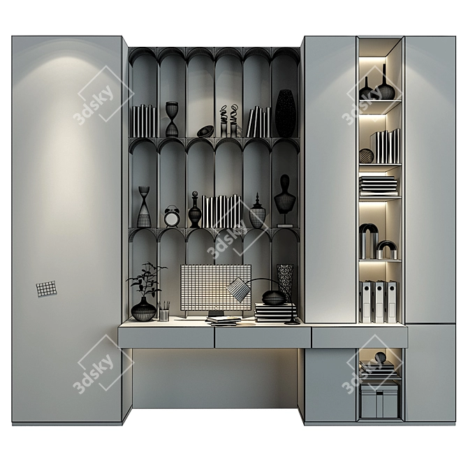 Modern Custom Wardrobe Furniture Set 3D model image 2