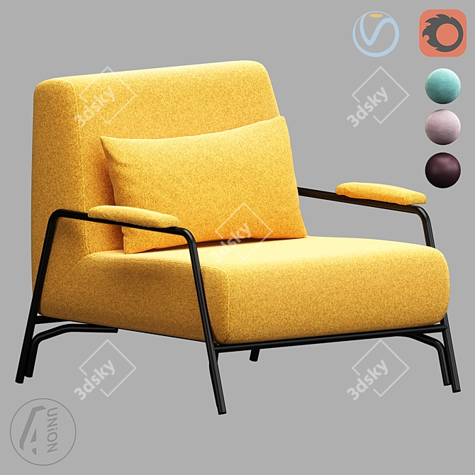 Luxury Modern Armchair K0013 3D model image 1