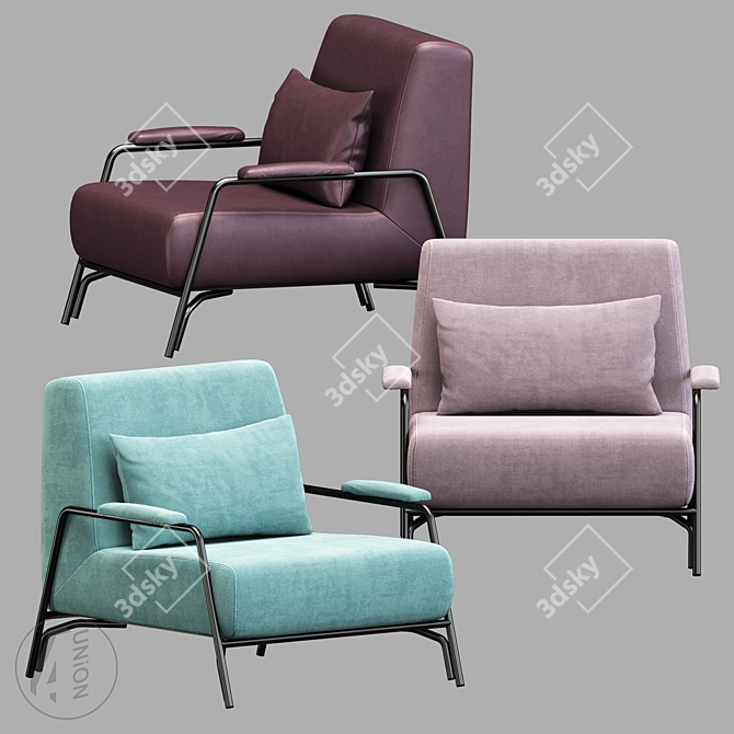 Luxury Modern Armchair K0013 3D model image 2