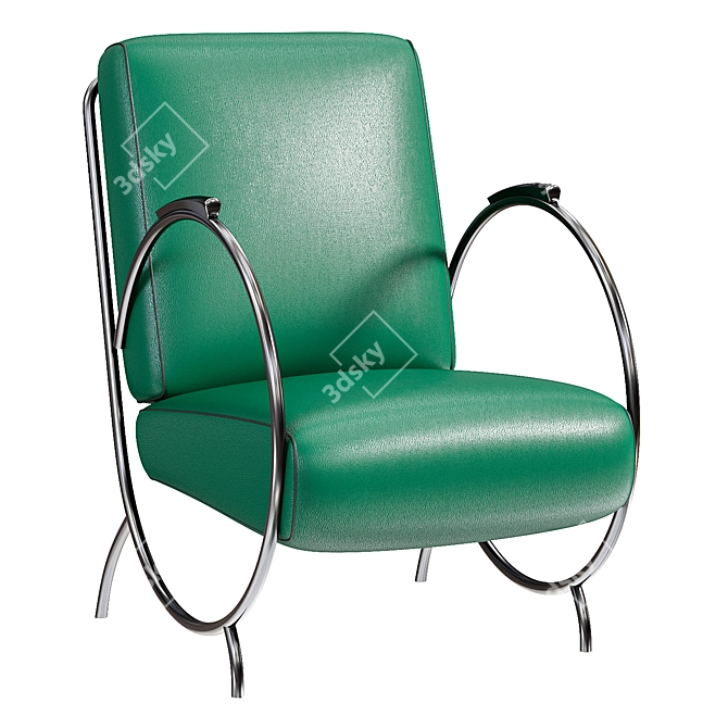 Streamline Tubular Steel Armchair 3D model image 1