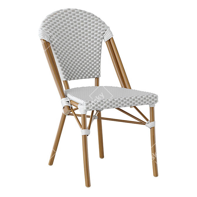 Woven Plastic Garden Chair 3D model image 1