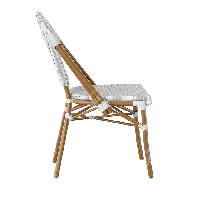 Woven Plastic Garden Chair 3D model image 3