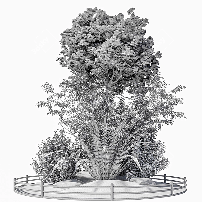 Urban Alpine Hill Outdoor Plant 3D model image 7