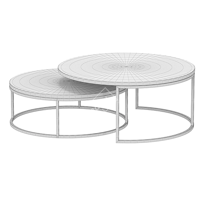 Nested Round Coffee Table Set 3D model image 3