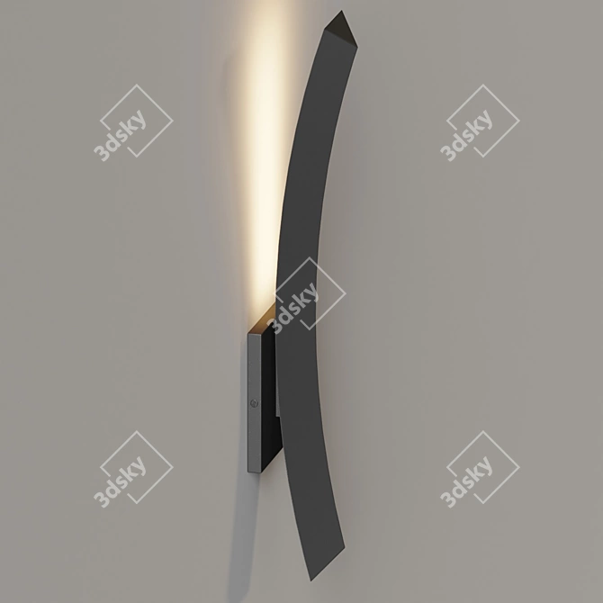 Sculptural LED Outdoor Wall Sconce 3D model image 3