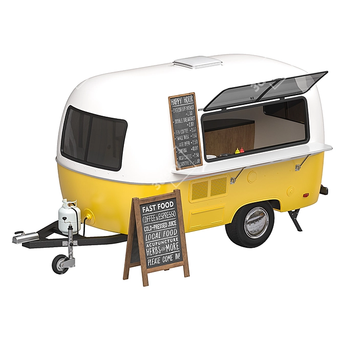 Urban Food Cart "Street Eats 3D model image 5