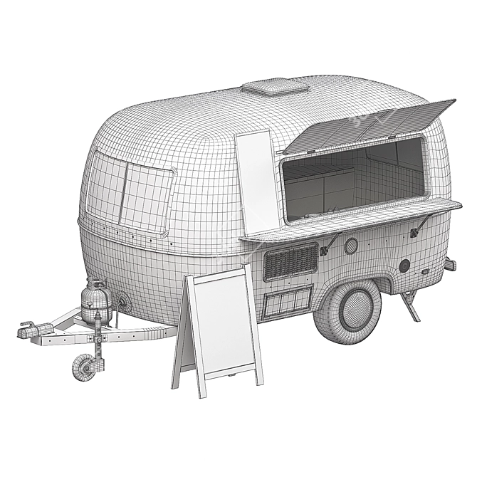 Urban Food Cart "Street Eats 3D model image 3