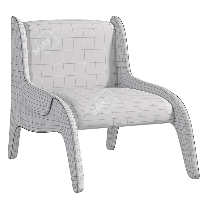 Modern Upholstered Armchair Design 3D model image 3