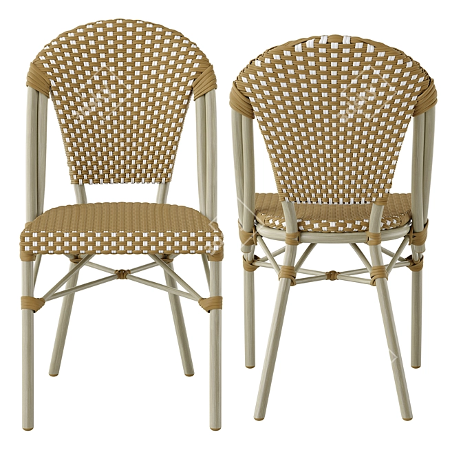 French Bistro Patio Chair 3D model image 3