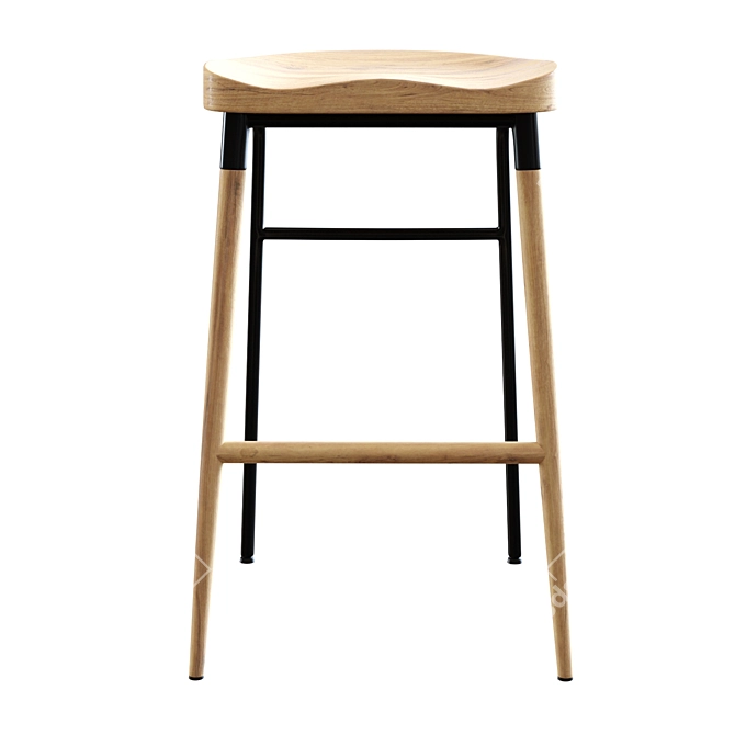 Sleek Modern Bar Stool 3D model image 4