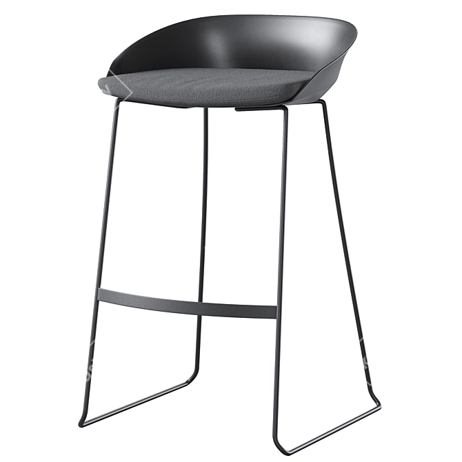 Modern Adjustable Barstool Wally 3D model image 1