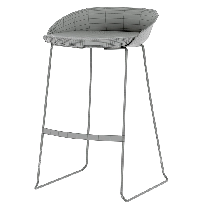 Modern Adjustable Barstool Wally 3D model image 4