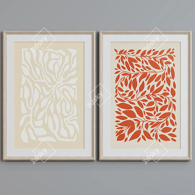 Modern Abstract Picture Frame Set 3D model image 2