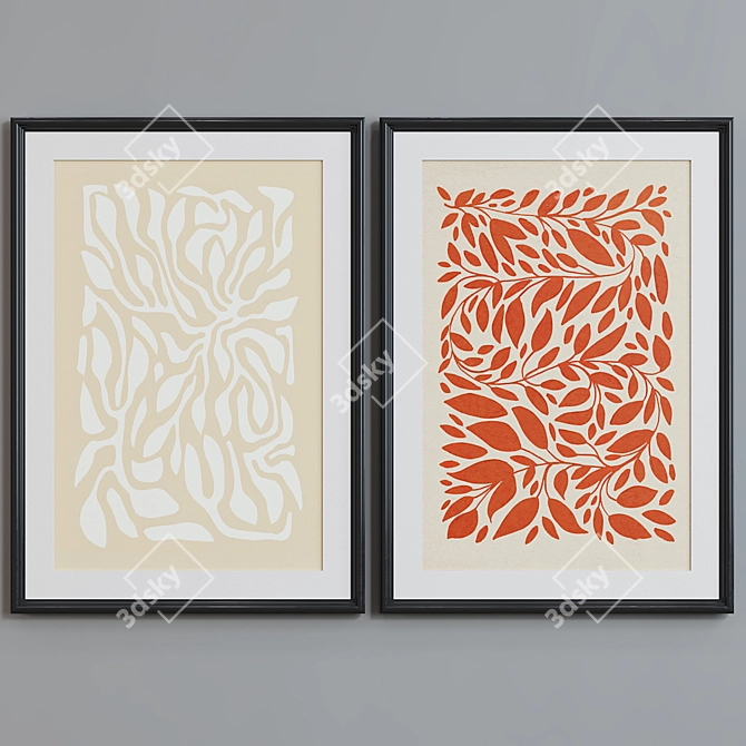 Modern Abstract Picture Frame Set 3D model image 4