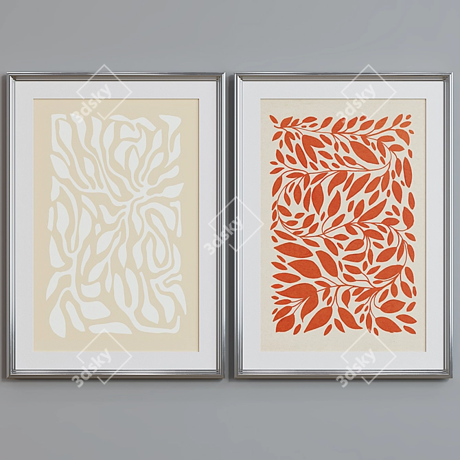 Modern Abstract Picture Frame Set 3D model image 5