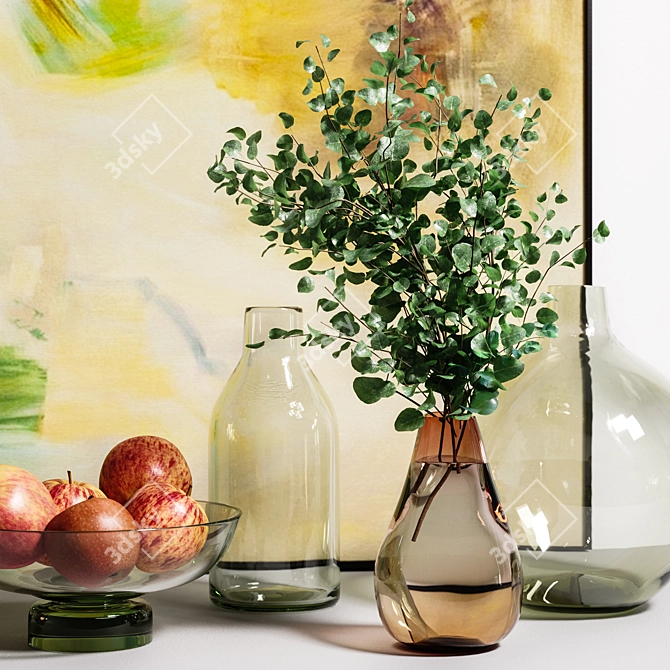 Decorative Set with Vases 3D model image 2