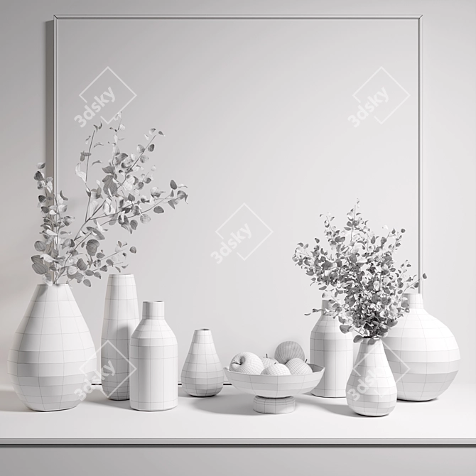 Decorative Set with Vases 3D model image 5