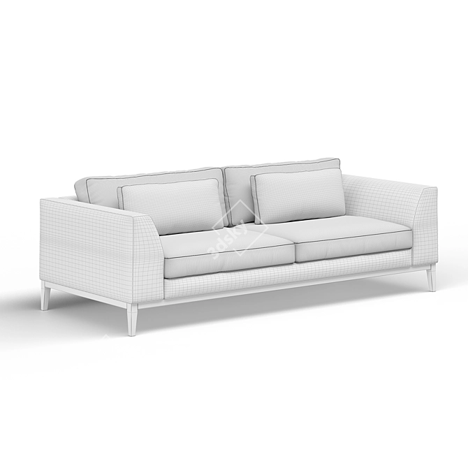 Luxury Italy Taper Sofa 3D model image 4