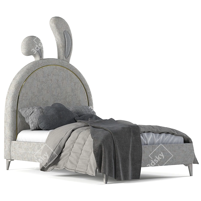 Whimsical Bunny Ears Pet Bed 3D model image 1