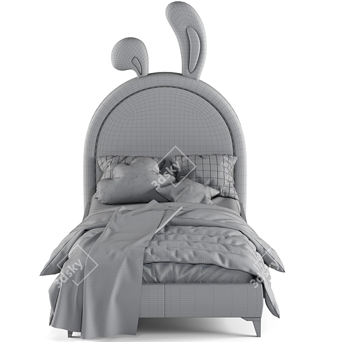 Whimsical Bunny Ears Pet Bed 3D model image 4